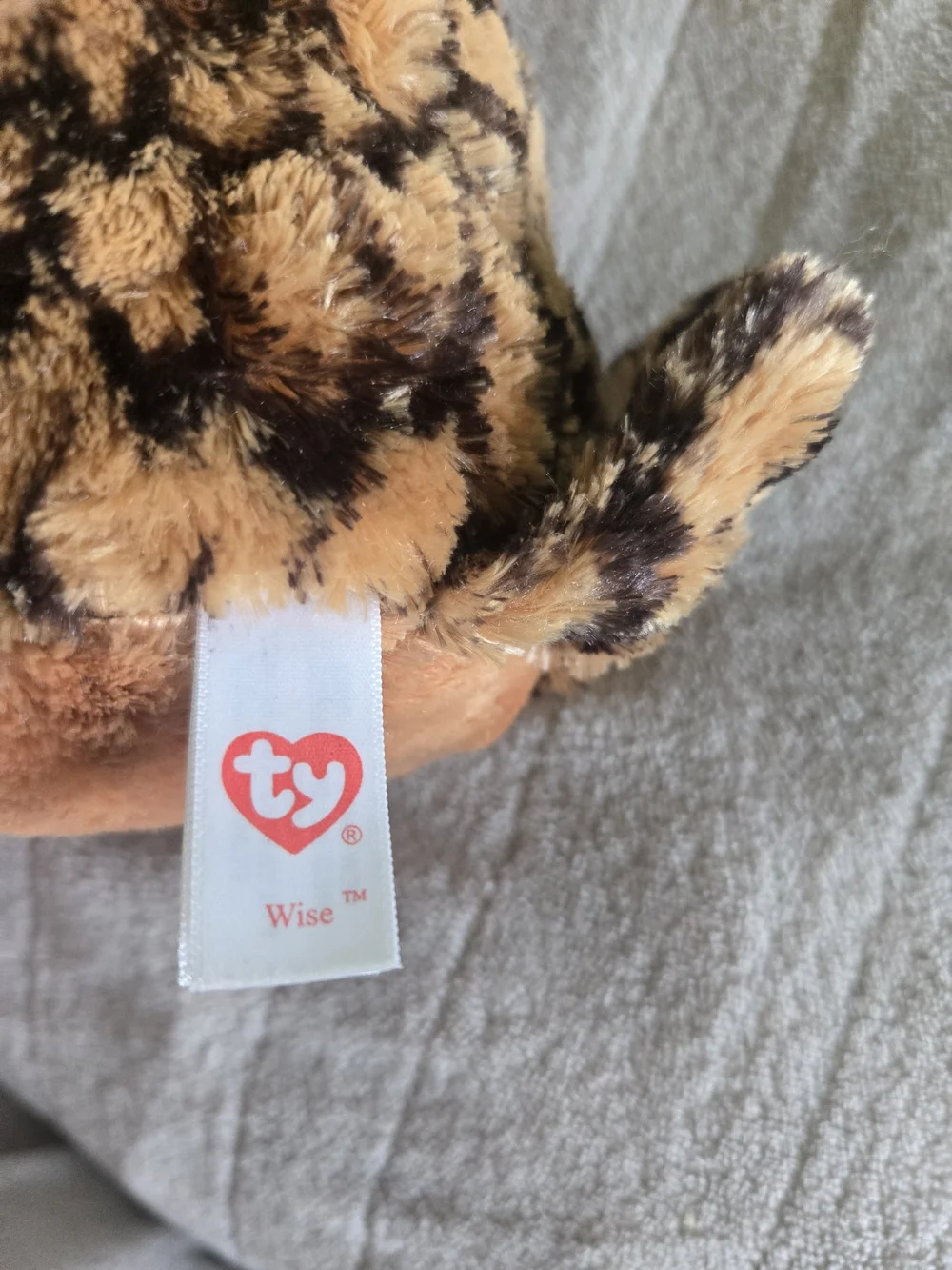 Ty Beanie Boos Leopard Print Owl with Red and Green Scarf
